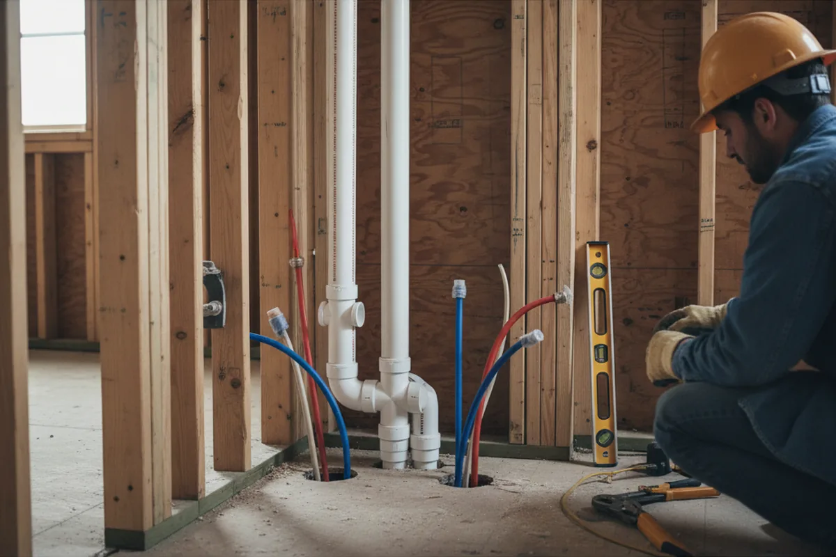 Drain and supply rough-in during Garbage Disposal Repair in Pittsburg